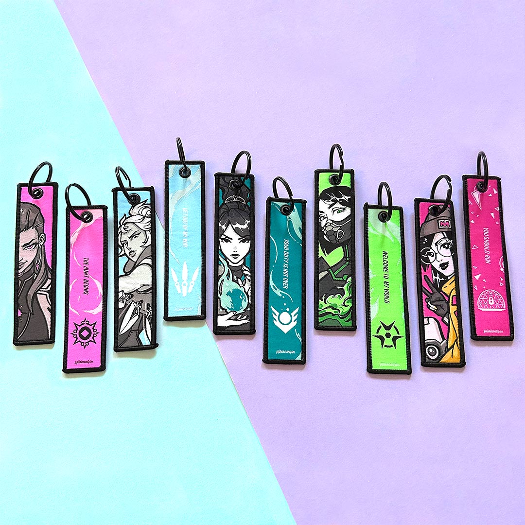 Valorant Agent Embroidered Keychain Luggage Jet Tags Fifth Element Pins