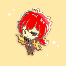 Load image into Gallery viewer, Diluc Genshin Impact Character Gold Hard Enamel Pin