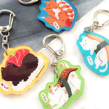 Load image into Gallery viewer, Sushi Cat Keychains