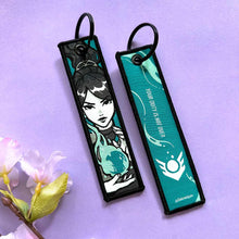 Load image into Gallery viewer, valorant sage agent embroidered jet tag keychain luggage tag
